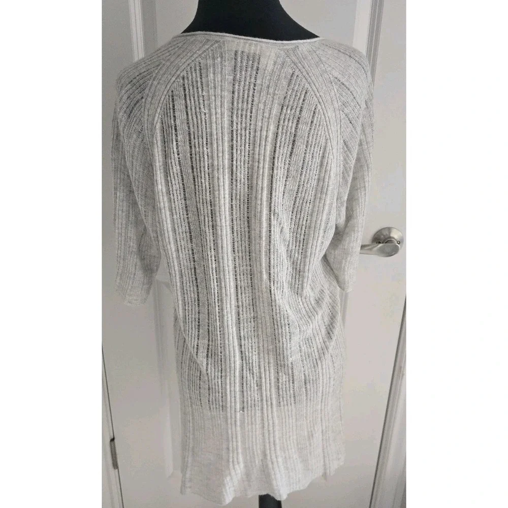 Eileen Fisher gray Italian Yarn knit cardigan sweater Lagenlook SZ M Retail $198